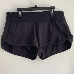 Black lululemon running shorts